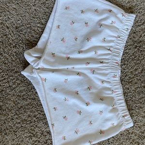 brandy floral white shorts